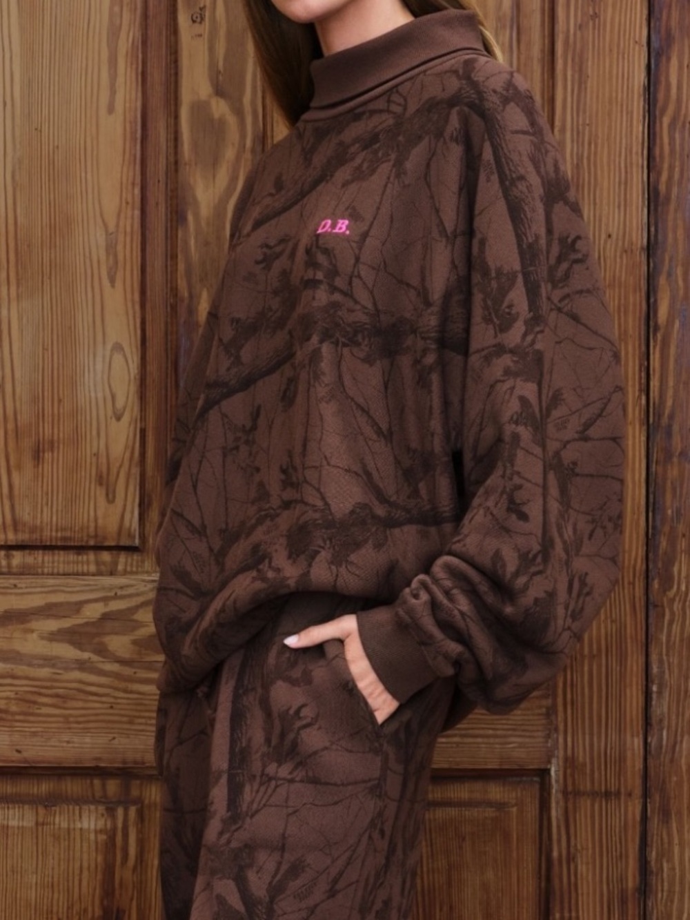 NWT Dairy Boy Diana neon pink Low Country Camo rollneck - Picture 3 of 15